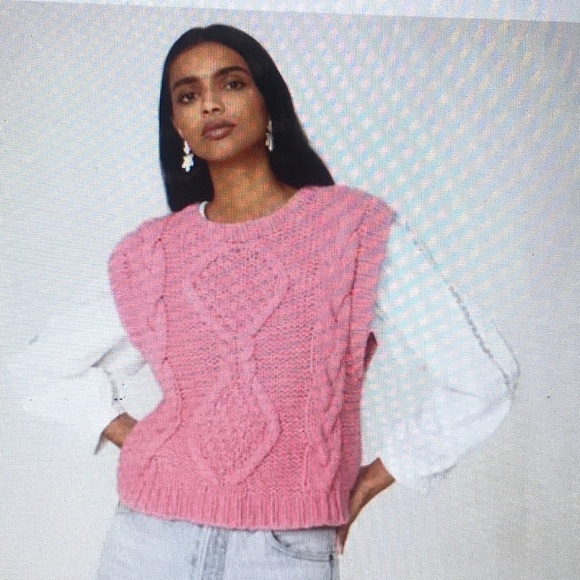 RIXO Pink Sweater Vest (runs big)up to a medium - Picture 1 of 5